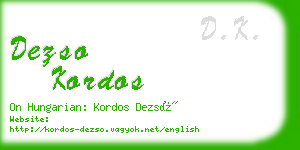 dezso kordos business card